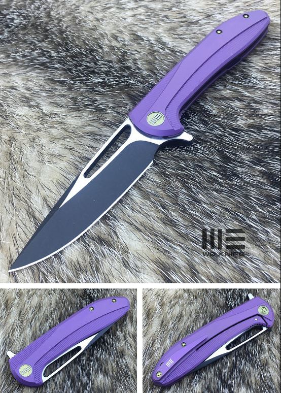 WE Knife 615A Flipper Framelock Knife, S35VN Two-Tone, Titanium Purple