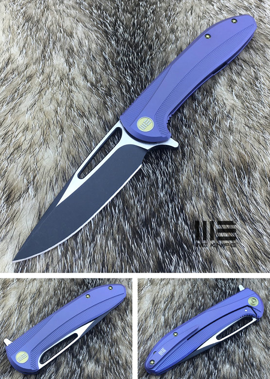 WE Knife 615C Flipper Framelock Knife, S35VN Two-Tone, Titanium Blue