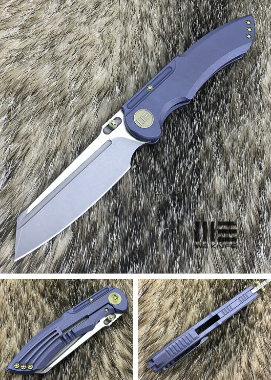 We Knife 620D Framelock Folding Knife, M390, Titanium Blue