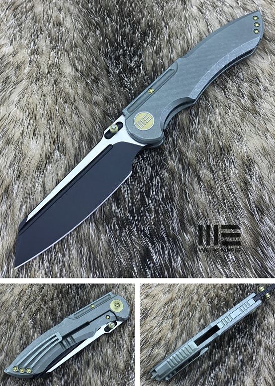 We Knife 620E Framelock Folding Knife, M390 Black, Titanium Green