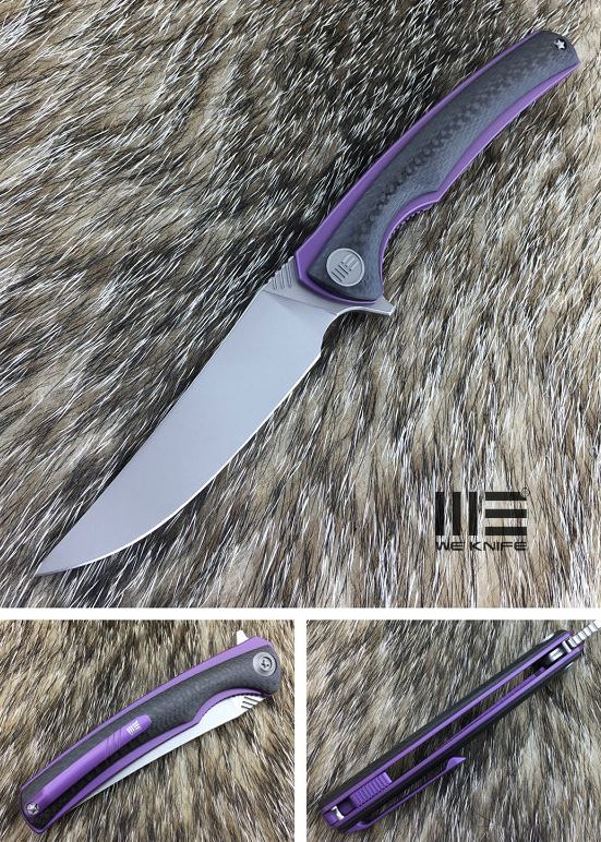 WE Knife 704CFA Flipper Folding Knife, M390, Titanium/Carbon Fiber, WE704CFA