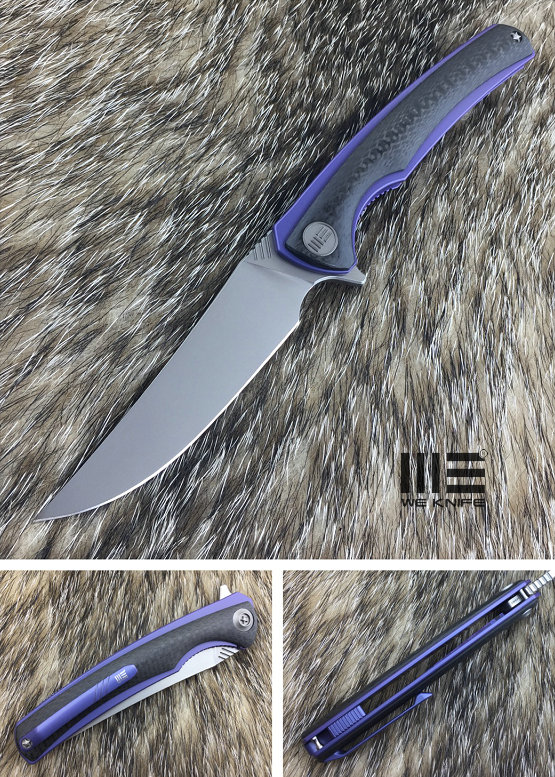 WE Knife 704CFB Flipper Folding Knife, M390, Titanium/Carbon Fiber, WE704CFB