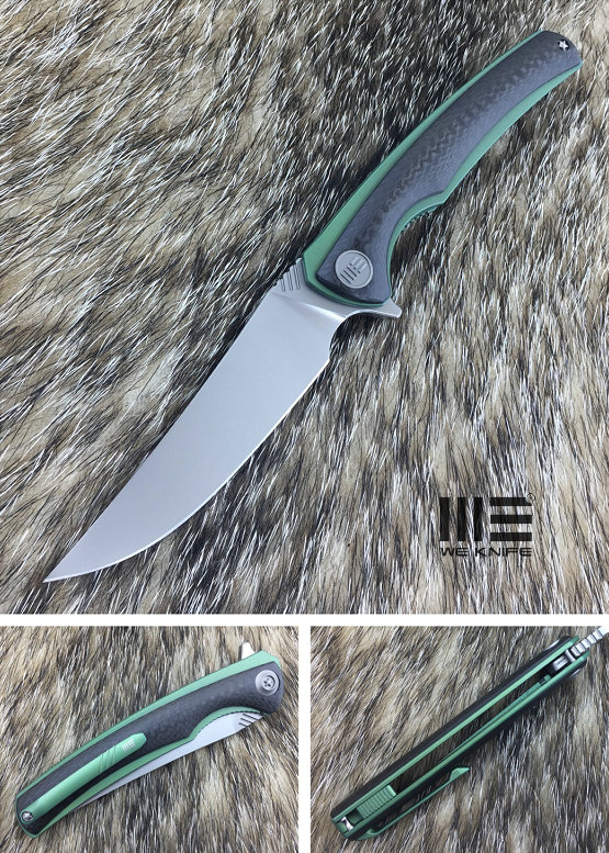 We Knife 704CFC Flipper Folding Knife, M390, Titanium/Carbon Fiber, WE704CFC