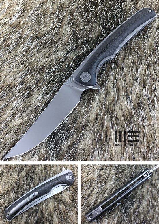 WE Knife 704CFE Flipper Folding Knife, M390, Titanium/Carbon Fiber, WE704CFE