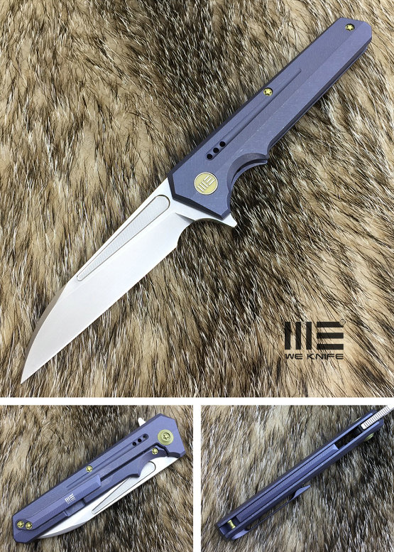 WE Knife 705A Talon Framelock Folding Knife, M390, Titanium Blue, WE705A