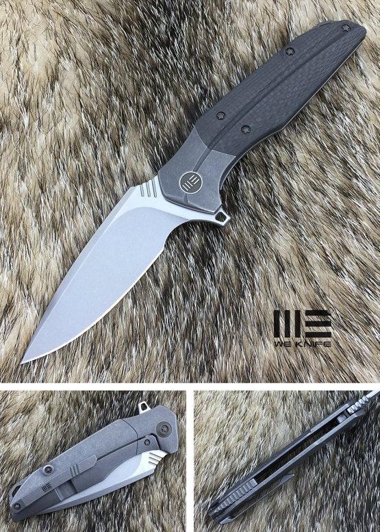 WE Knife Nitida Flipper Framelock Knife, S35VN, Titanium/Carbon Fiber, 707B - Click Image to Close