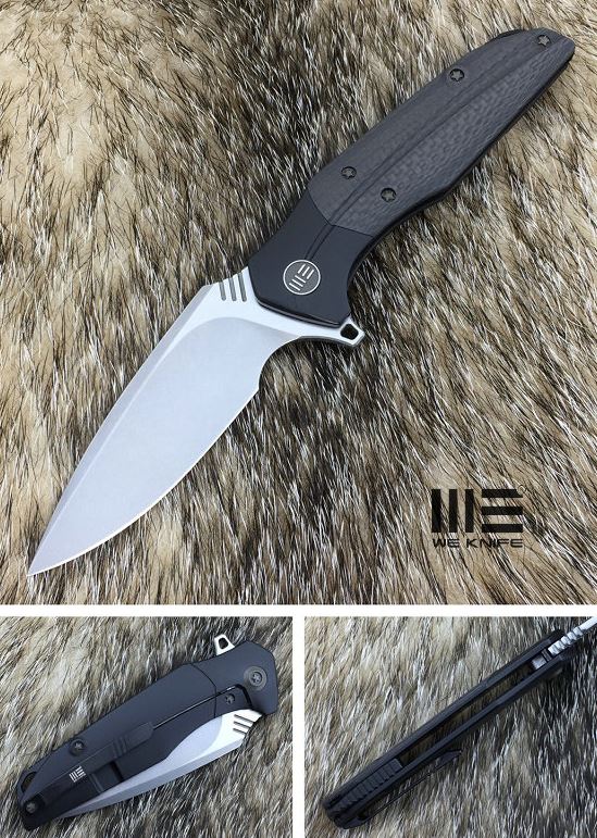 WE Knife 707F Nitida Flipper Framelock Knife, S35VN SW, Titanium/Carbon Fiber, 7WE07F