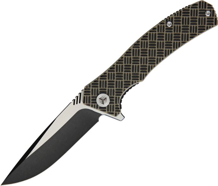 WE Knife Blitz Flipper Folding Knife, VG10, G10 Tan/Black, WE711D