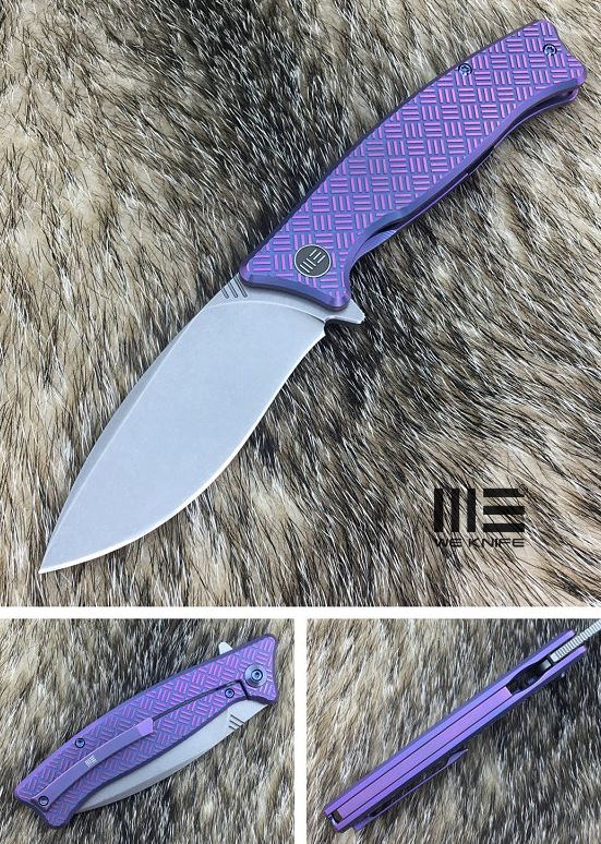 WE Knife Balaenoptera Framelock Folding Knife, M390, Titanium Purple, 712B - Click Image to Close