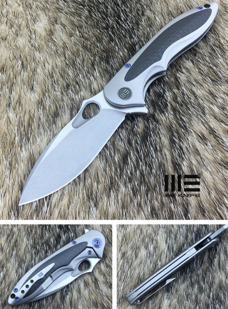 WE Knife Zephyr Flipper Framelock Knife, Bohler M390, Titanium, WE716F