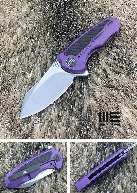 WE Knife Valiant Flipper Framelock Knife, S35VN, Titanium Purple, WE717B