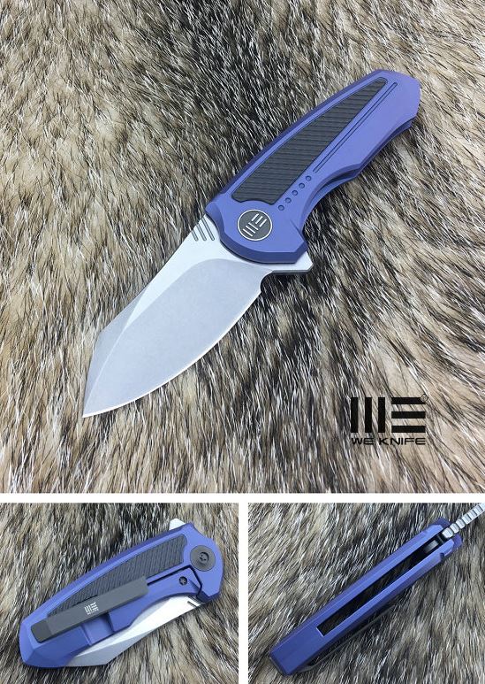 WE Knife Valiant Flipper Framelock Knife, S35VN, Titanium Blue, WE717D