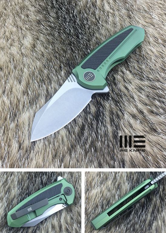 WE Knife Valiant Flipper Framelock Knife, S35VN, Titanium Green, WE717F