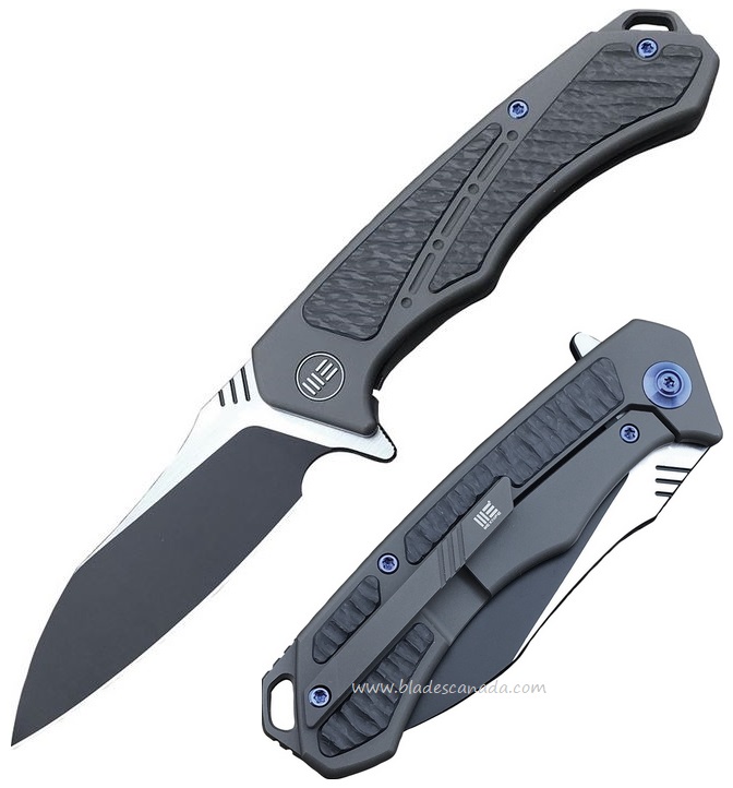 WE Knife Minitor Flipper Framelock Knife, M390, Carbon Fiber/Titanium, 801E - Click Image to Close