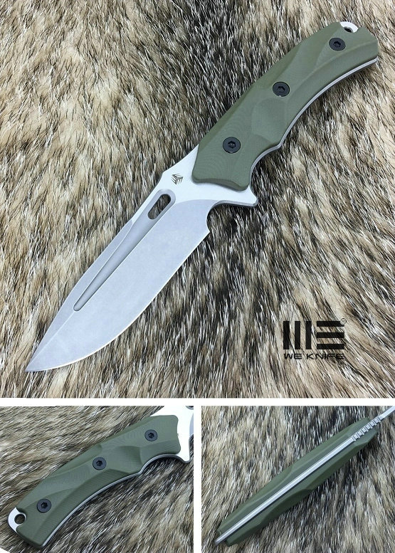 WE Knife Vindex Fixed Blade Knife, D2 Steel, G10 Green, Kydex Sheath, 802A