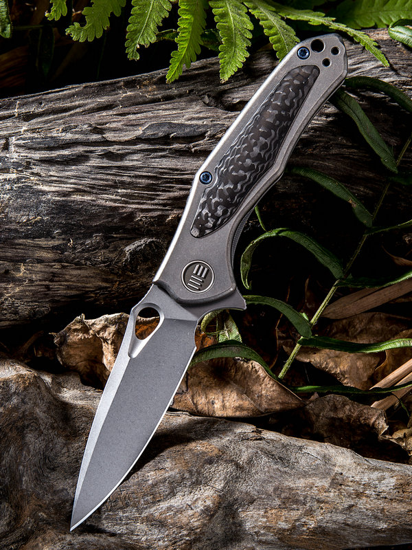 WE Knife Vapor Flipper Framelock Knife, S35VN, Carbon Fiber/Titanium, 804F - Click Image to Close