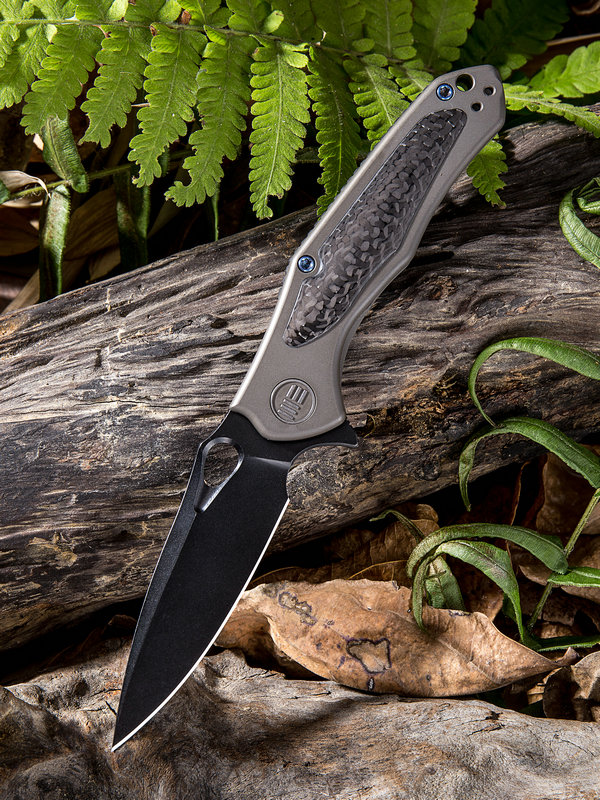 WE Knife Vapor Framelock Folding Knife, S35VN Black, Carbon Fiber/Titanium, WE804C