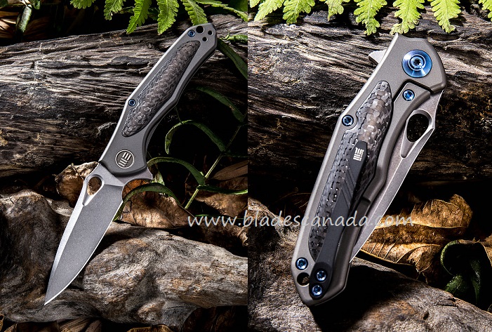 WE Knife Vapor Flipper Framelock Knife, S35VN, Carbon Fiber/Titanium, 804D