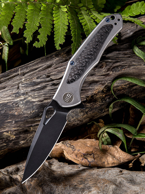 WE Knife Vapor Framelock Folding Knife, S35VN Black, Carbon Fiber/Titanium, 804E - Click Image to Close