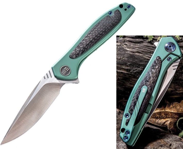 (image for) WE Knife Wisp Flipper Framelock Knife, S35VN, Carbon Fiber/Titanium, 805D
