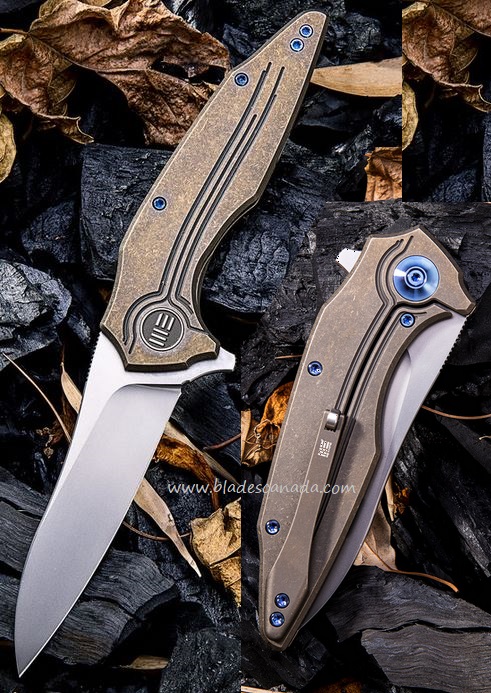 WE Knife Bullit Flipper Framelock Knife, S35VN, Titanium Bronze, 806B - Click Image to Close