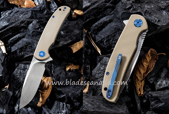 WE Knife Practic Flipper Folding Knife, M390, Tan G10, 809B