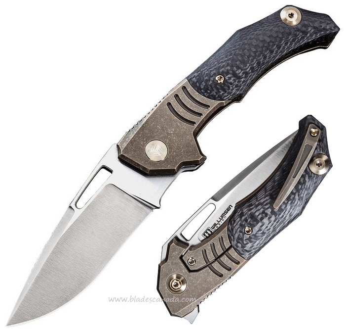 WE Knife Stixx Flipper Framelock Knife, M390, Titanium/Carbon Fiber, 817B