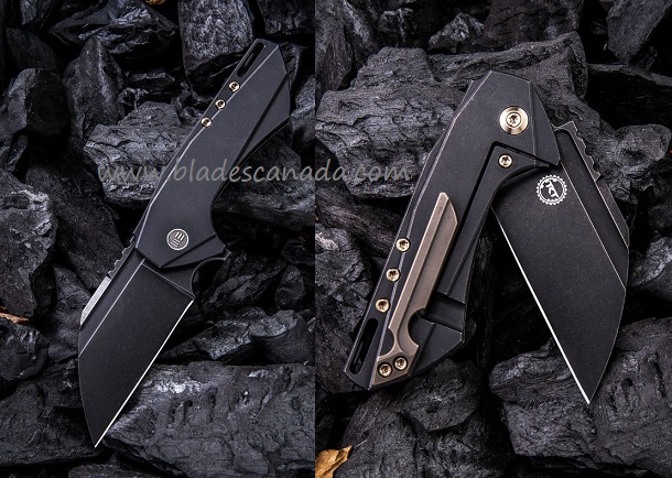 WE Knife Roxi Framelock Folding Knife, M390 Black, Titanium Black, 820B - Click Image to Close