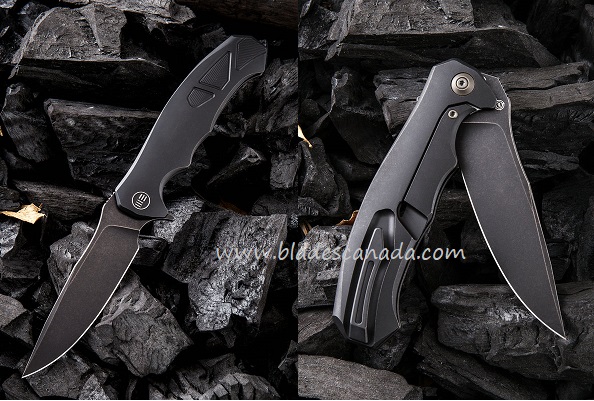 WE Knife 037 Framelock Folding Knife, M390 Black, Titanium Black, 910D - Click Image to Close