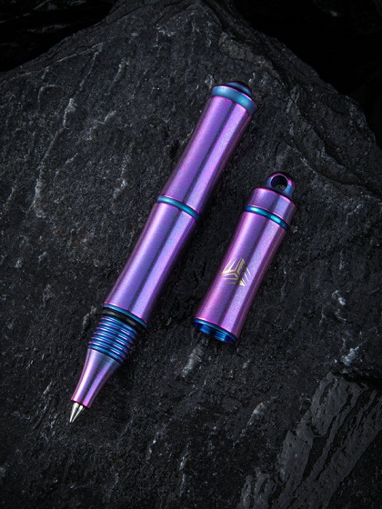 WE Knife TP-04D Syrinx Pen, Titanium Blue/Purple