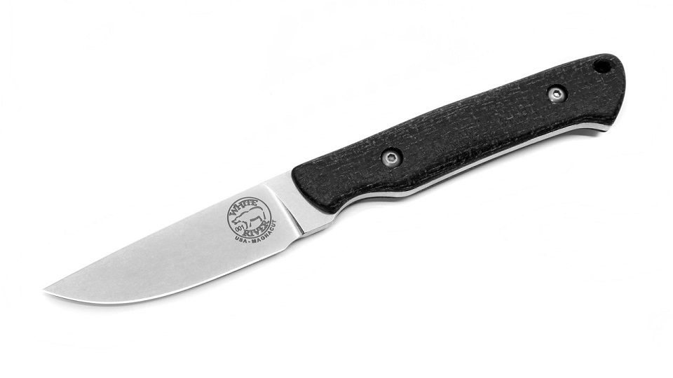 White River Small Game Fixed Blade Knife, Magnacut, Micarta Black, Kydex Sheath