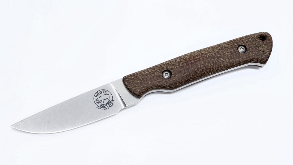 White River Small Game Fixed Blade Knife, Magnacut, Natural Micarta, Kydex Sheath