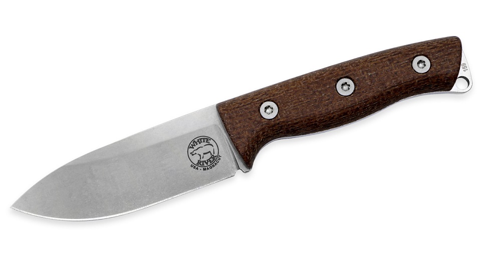 White River Ursus Cub 35, Magnacut Steel, Natural Burlap Micarta, Kydex Sheath