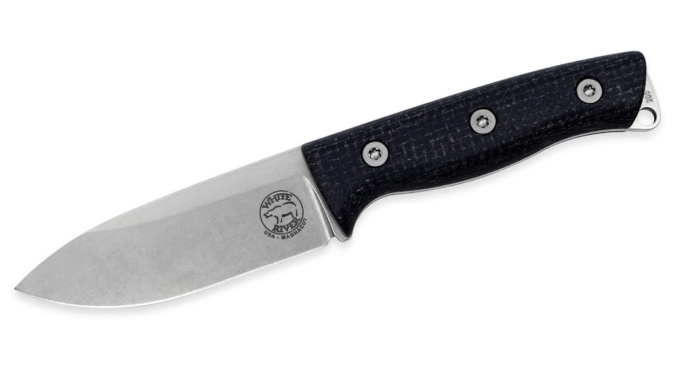 White River Ursus Cub 35, Magnacut Steel, Black Burlap Micarta, Kydex Sheath