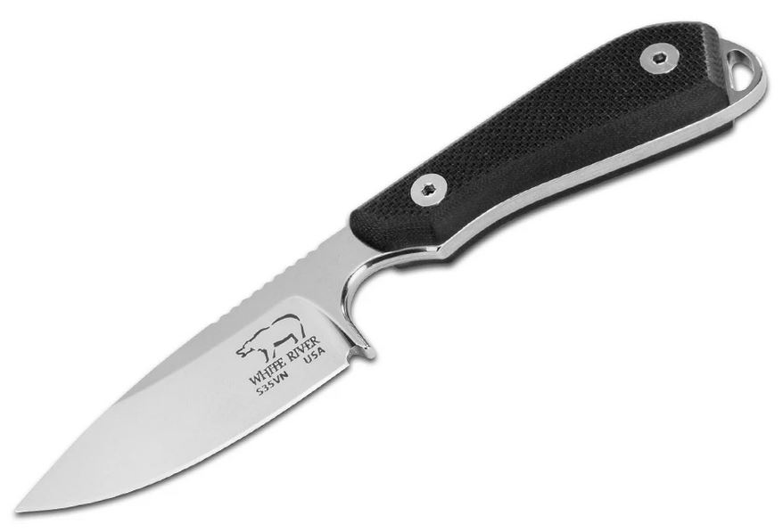 White River M1 Backpacker Pro Fixed Blade Knife, S35VN, G10 Black, Kydex Sheath