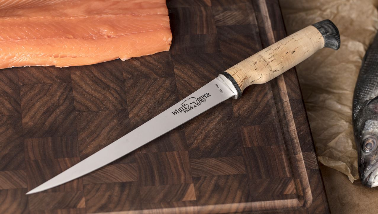 White River Traditional Fillet Knife, 440C 8.5", Cork Handle, Kydex Sheath