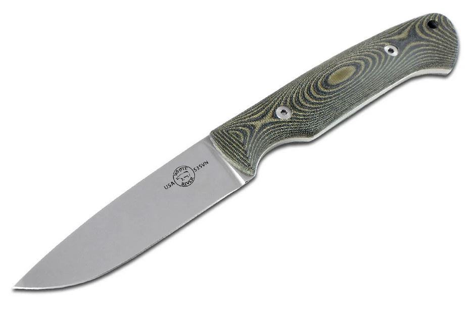 White River Hunter CPM S35VN, Olive And Black Micarta, Kydex Sheath WRHNT-LBO - Click Image to Close