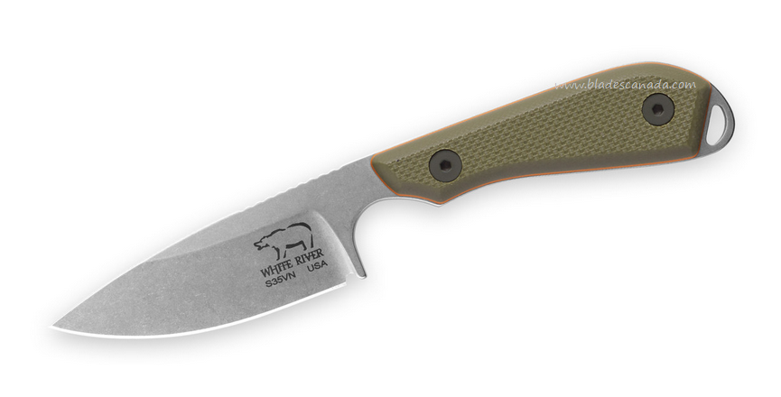 White River M1 Pro Fixed Blade Knife, CPM S35VN SW, Textured G10 Green/Orange, WRM1-TGO
