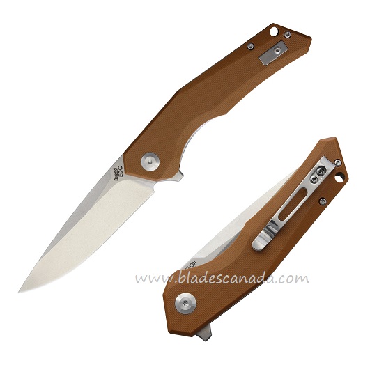 B'yond EDC Arch Flipper Folding Knife, D2 SW, G10 Brown, 1901DGBN