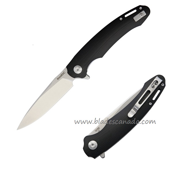 B'yond EDC Harak Flipper Folding Knife, D2 SW, G10 Black, 1902DGBK