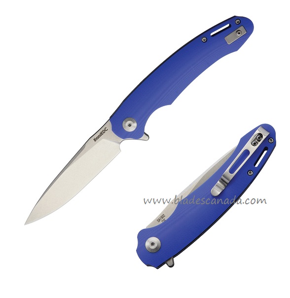 B'yond EDC Harak Flipper Folding Knife, D2 SW, G10 Blue, 1902DGBL