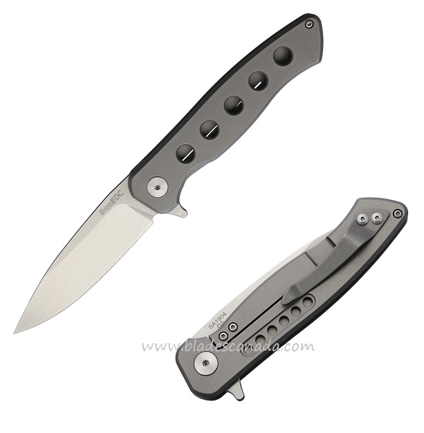 B'yond EDC Ficium Flipper Framelock Knife, D2 SW, Titanium, 1904DTGY - Click Image to Close