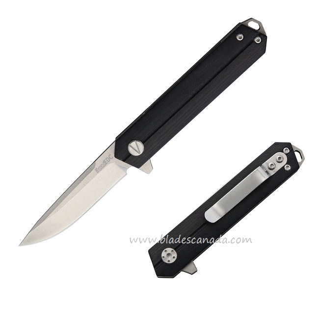 B'yond EDC Linear Flipper Folding Knife, D2 SW, G10 Black, WSC1905DGSBK