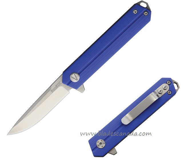 B'yond EDC Linear Flipper Folding Knife, D2 SW, G10 Blue, 1905DGSBL