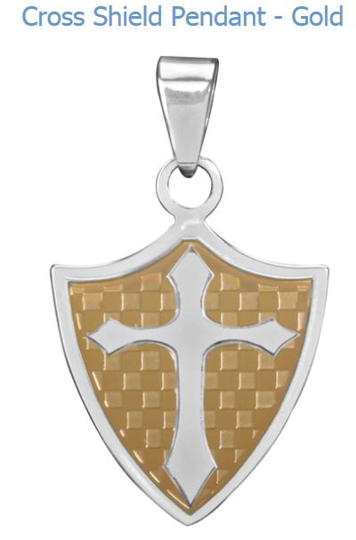 YTC Summit 2763 Cross Shield Gold Finish Pendant