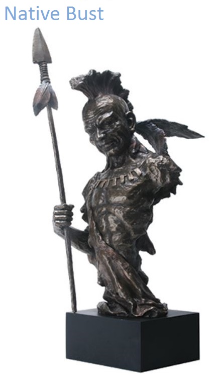 YTC Summit 8084 Native Warrior Bust 26.5" - Click Image to Close