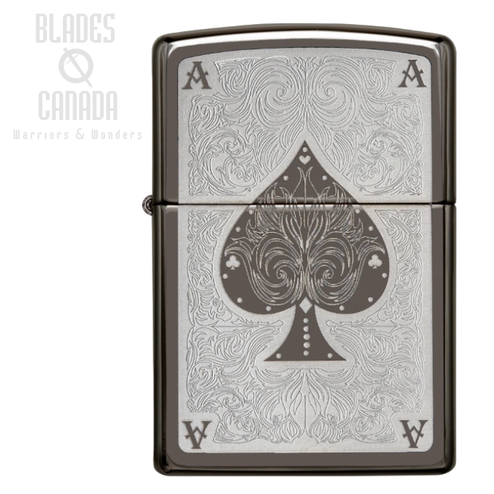 Zippo Black Ice Ace Filigree Lighter, 28323