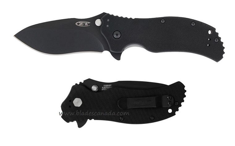 Zero Tolerance 0350 Flipper Folding Knife, Assisted Opening, S30V, G10 Black, ZT0350