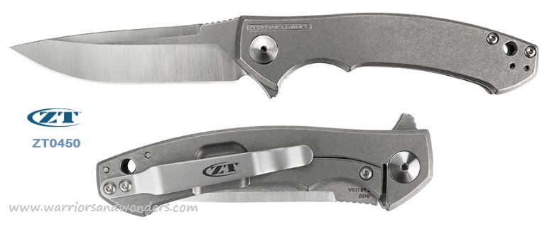 Zero Tolerance 450 Flipper Framelock Knife, S35VN Two-Tone, Titanium - Click Image to Close