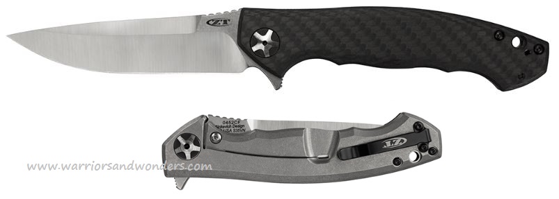 Zero Tolerance 0452CF Flipper Framelock Knife, S35VN Two-Tone, Carbon Fiber - Click Image to Close